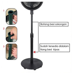 Milux Gale Stand Fan 10inch 12inch | 3 Speeds 90Watt 110Watt | 5-Meter-Long Reach Air Delivery | MGF-10 MGF-12 - Image 3